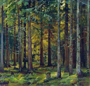Bosquet œuvres - paysage classique de la forêt de sapins Ivan Ivanovitch arbres